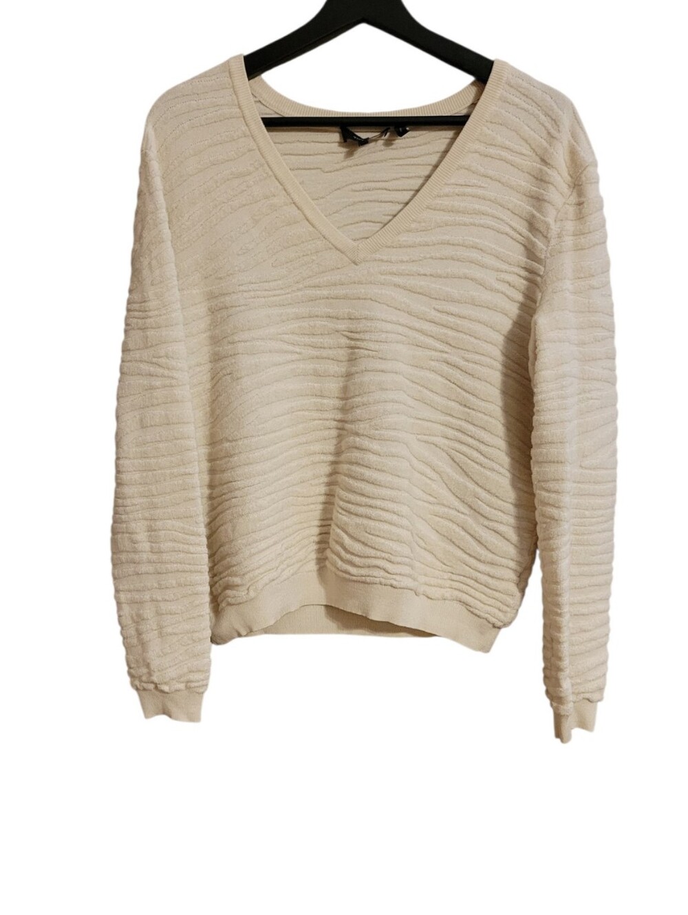 Theory Ivory Zebra Plush Wool Blend Sweater